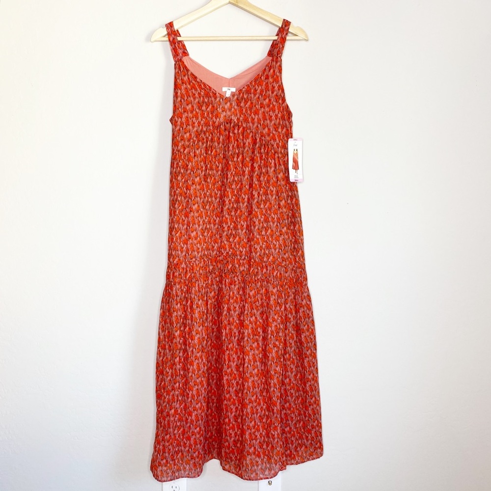 Joie Maxi Dress in Tea Rose Orange Pink Size S NWT - Picture 3 of 15